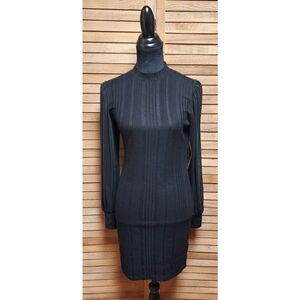 ALMOST FAMOUS New Women's Size XL Black Long Sleeve Midi Sweater Dress